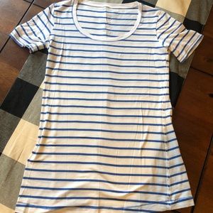 Cute Lululemon Blue/White Striped T-shirt. Size 4